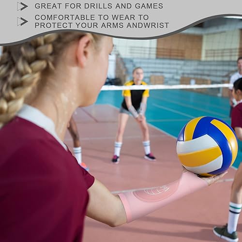 Miniatura 10 de Yinder 3 pares de mangas de voleibol para brazos, almohadillas de entrenamiento para golpear la muñeca con almohadillas de protección y agujero para