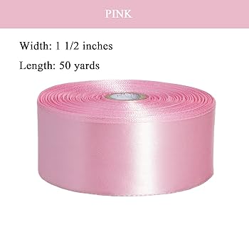 PINｋ RIＢＢON様ありがとうございます Amazon.com: YASEO 1 1/2 Inch Pink Solid Satin Ribbon, 50