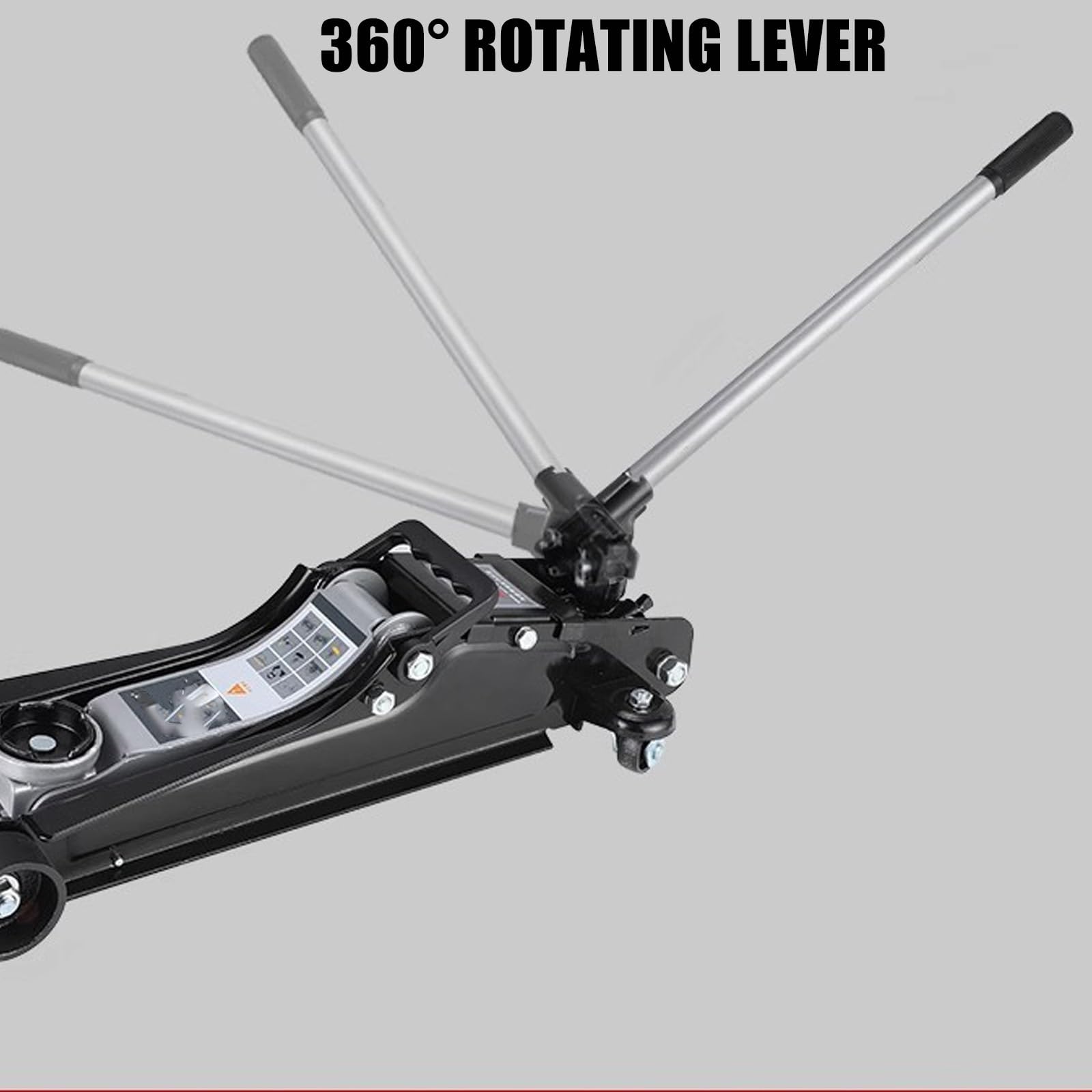 Przenośny niskoprofilowy podnośnik podłogowy, hydrauliczny podnośnik samochodowy, nośność 2,5 kg, uchwyt obrotowy o 360 stopni, odpowiedni do naprawy i konserwacji samochodów, ciężarówek i SUV-ów