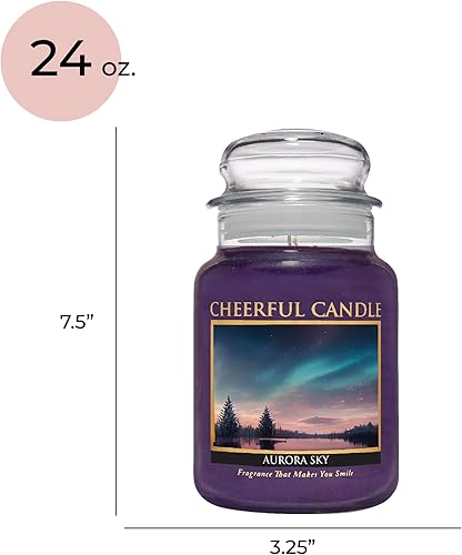 Miniatura 5 de A Cheerful Giver - Aurora Sky - Tarro grande de vela perfumada de 24 onzas con tapa - Vela alegre - 135 horas de tiempo de combustión, regalo de