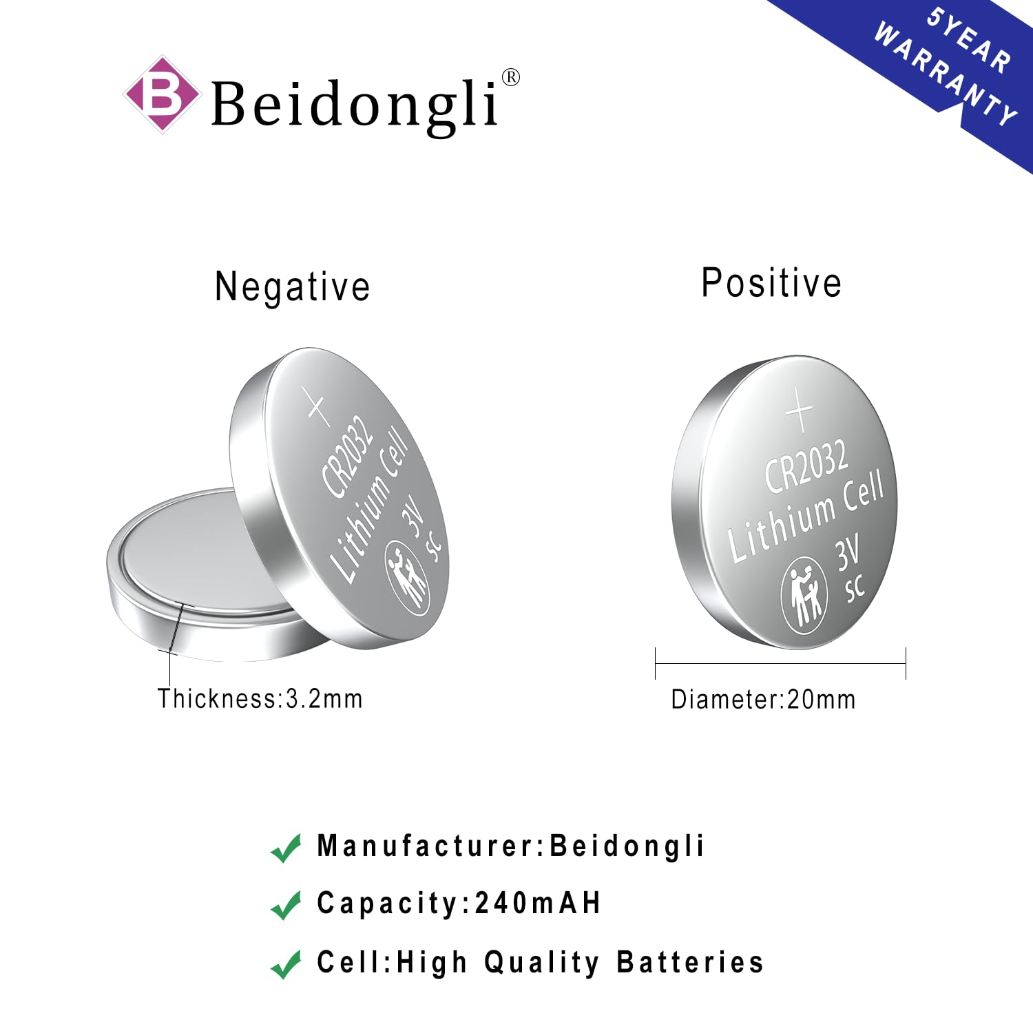 KL] 10x Varta Knopfzelle Lithium CR 2032 - Foto 2