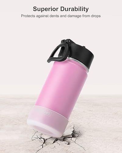 Miniatura 2 de Koodee - Botella de agua de acero inoxidable con tapa para popote, termo de boca ancha de 32 oz con doble pared, aislada al vacío, para deportes,