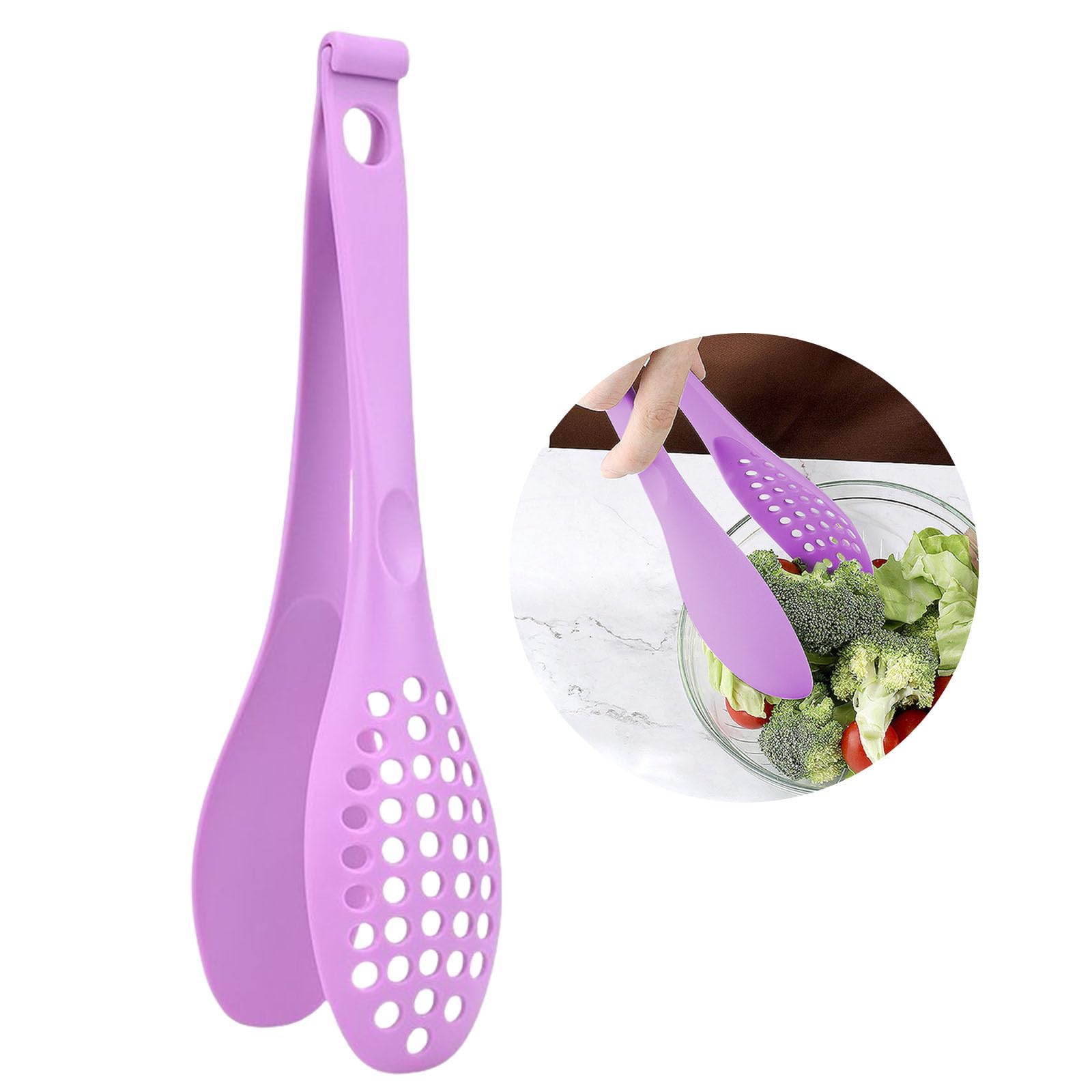 2Pcs Detachable Food Clip Salad Tongs Drainages Noodles Clip Outdoor Barbecue Clip Multifunctional Toaster Tongs