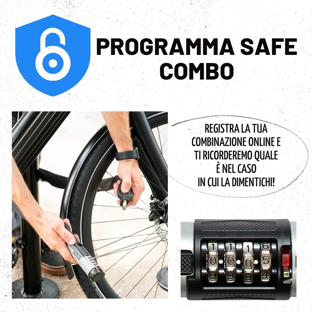 Kryptonite Kryptolok 912 Combo, Catena Antifurto con Combinazione a 5 Cifre | Acciaio al Manganese Temprato da 9,5 mm, Livello di Sicurezza 6/10, per Bici ed E-bike, 3,33 kg, Lunghezza 120 cm