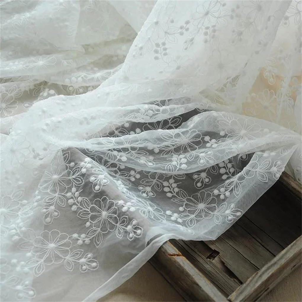Tessuto in tulle ricamato con organza, Tessuto di pizzo ricamato a rete con fiori for abiti da sposa, abbigliamento for bambini e decorazioni for tende