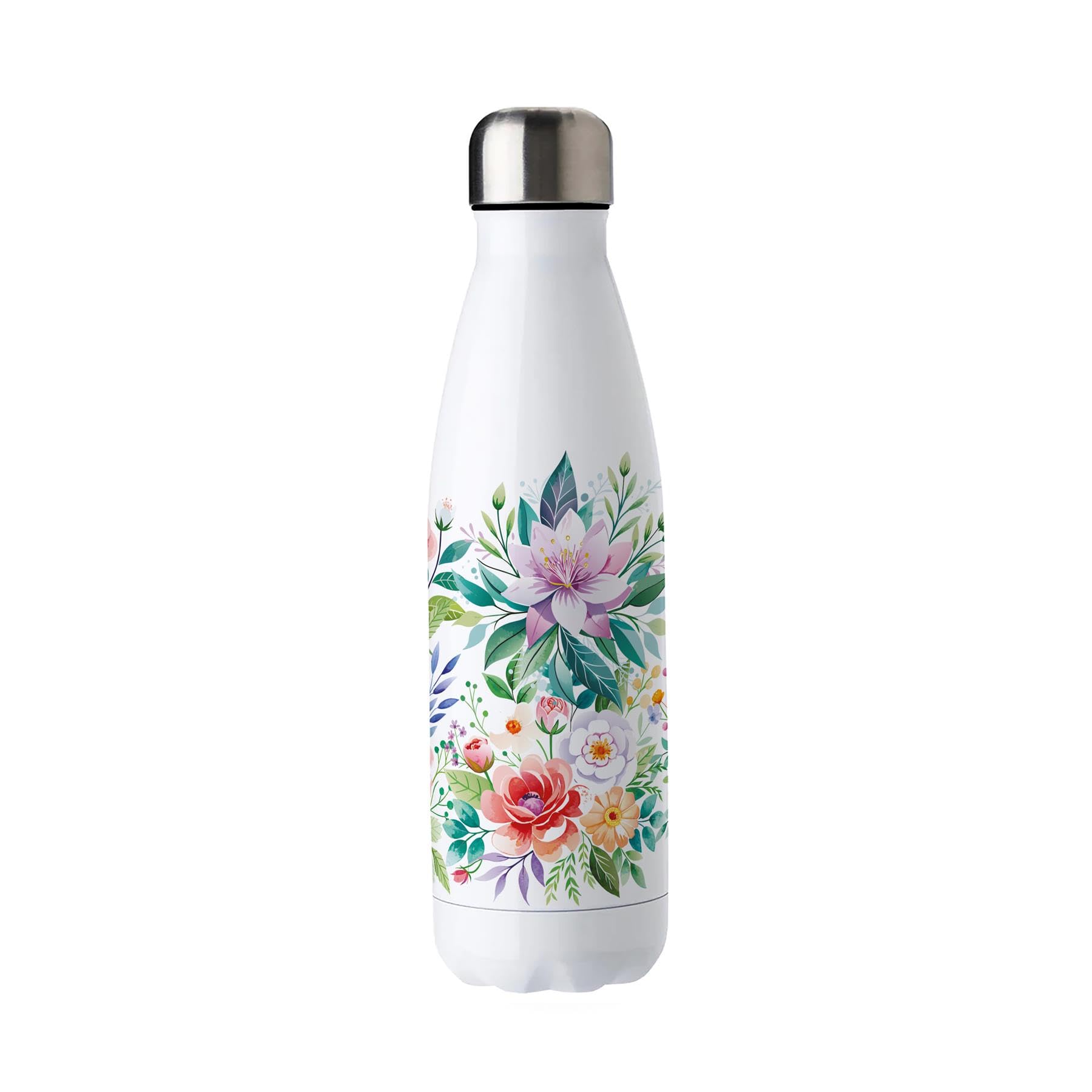 Floral Bouquet Stainless Steel Water Bottle - Reusable Hot/Cold Drinks Gift