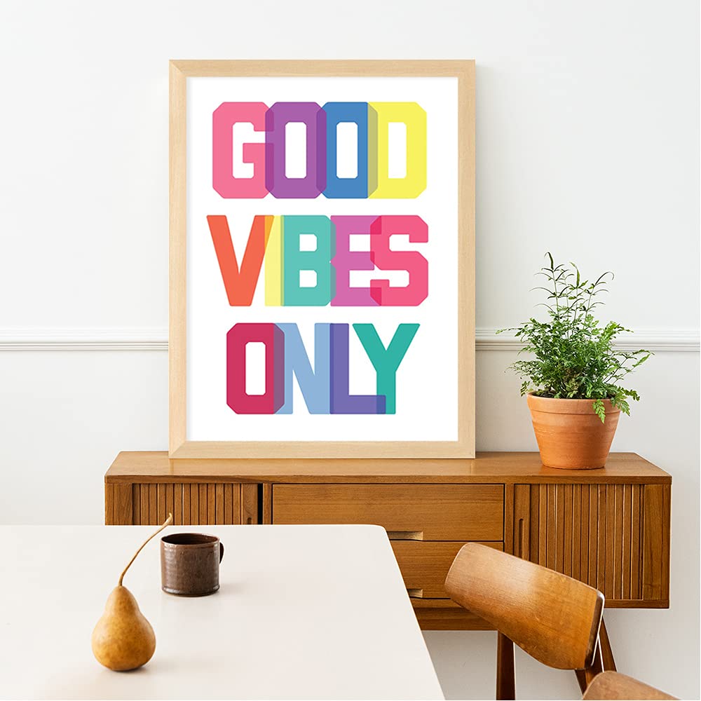 COLOSSAL ART HOUSE Good Vibes Only Poster with frame Motivational Quotes Frames Framed Posters with Frame Quotes Wall Frames for Office, Student and Study Room - (Large, 13 x 17 Inch) 3