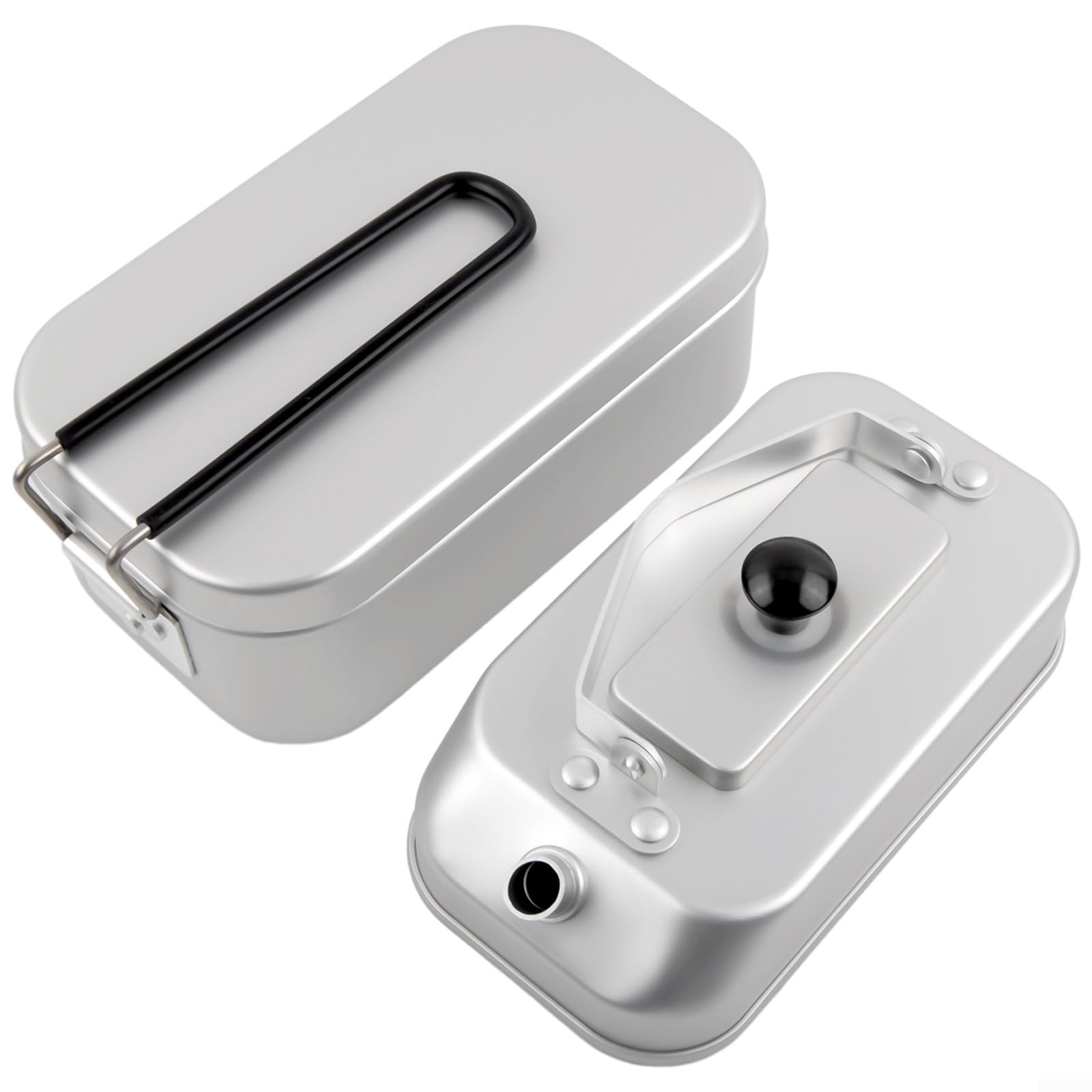 Camping Cookware Picnic Cooking Mess Kit, Lunch Box And Water Kettle With Folding Handle