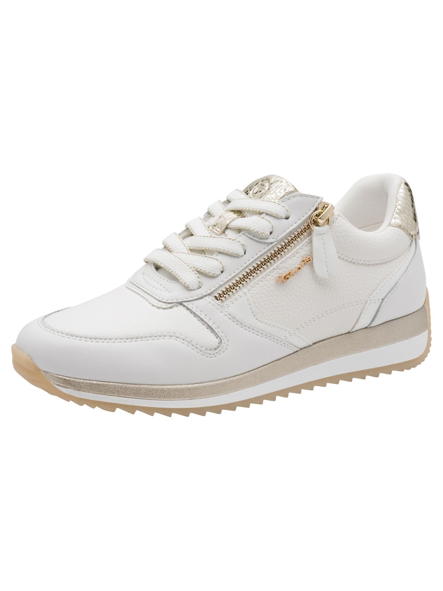 Tamaris Comfort Women's Low 8-83734-46 Trainers, White/Gold, 42 EU