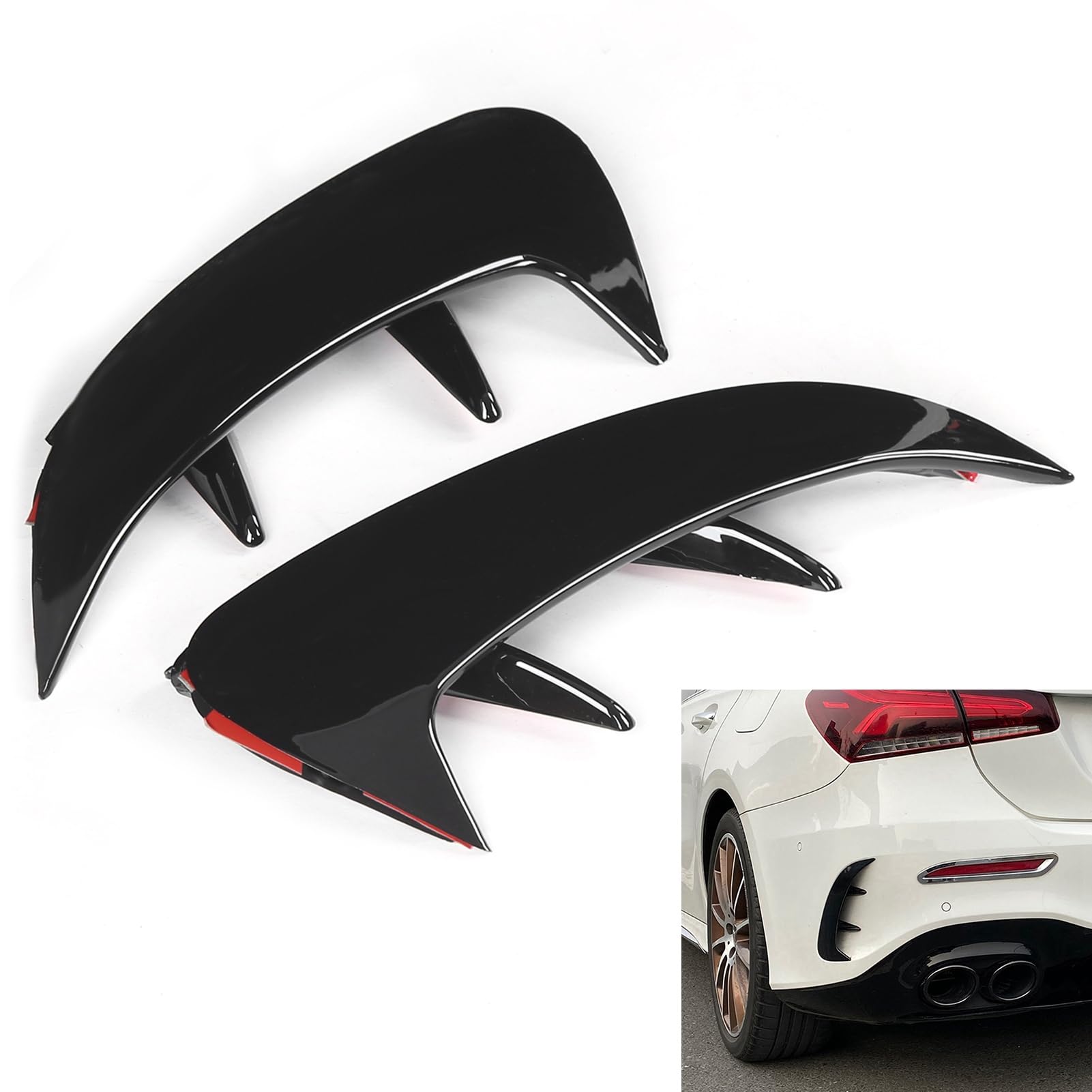 Spoiler Paraurti Posteriore per Auto, Copertura per Presa D'aria Paraurti Posteriore Adatta per ‑ Classe A W177 Berlina AMG Line 2018+