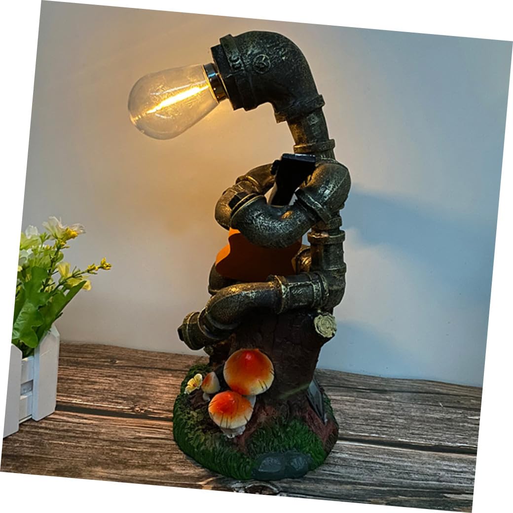 Alipis Roboter Solarlampe aus Kunstharz für Garten und Terrasse | 1 Stück, Kreative Figurenform für Deko im Außenbereich, Warmes Licht für Villa und Park