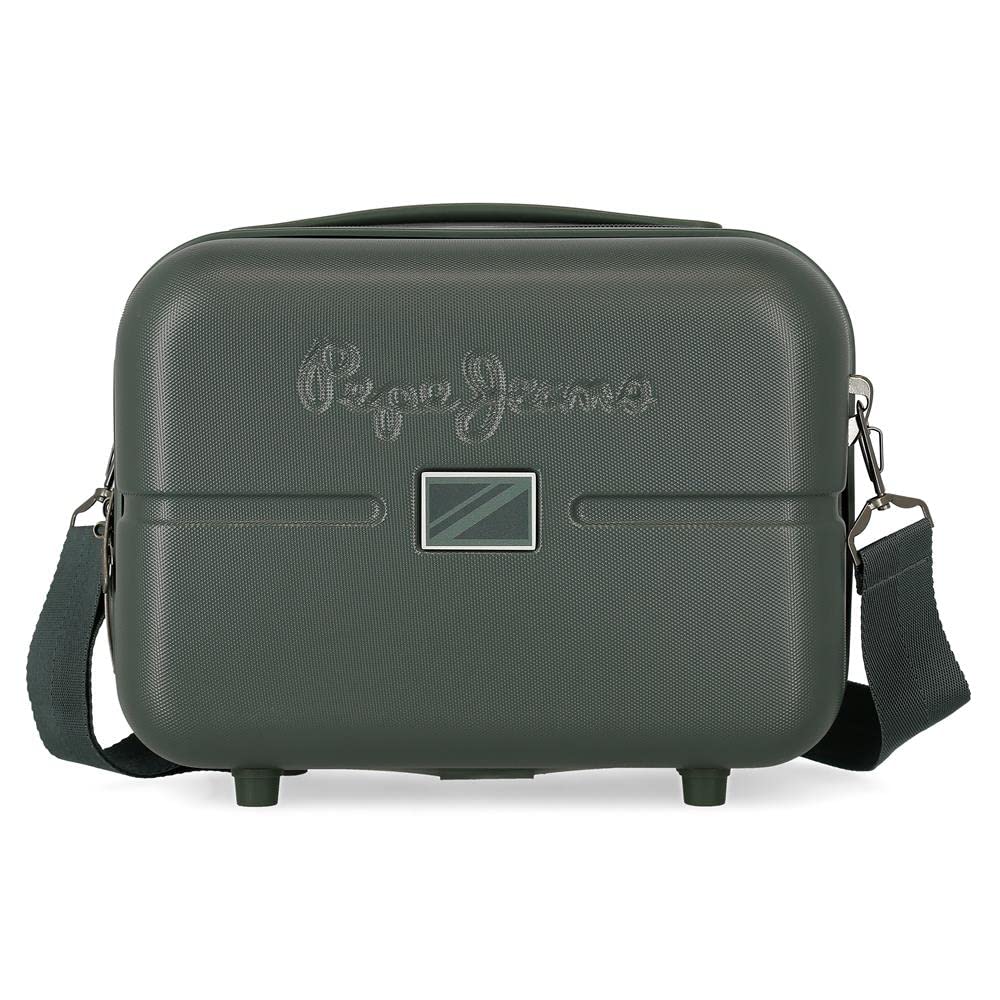 Pepe Jeans Accent Neceser Adaptable con Bandolera Verde 29x21x15 cms Rígido ABS 9,14L 0,84 kgs