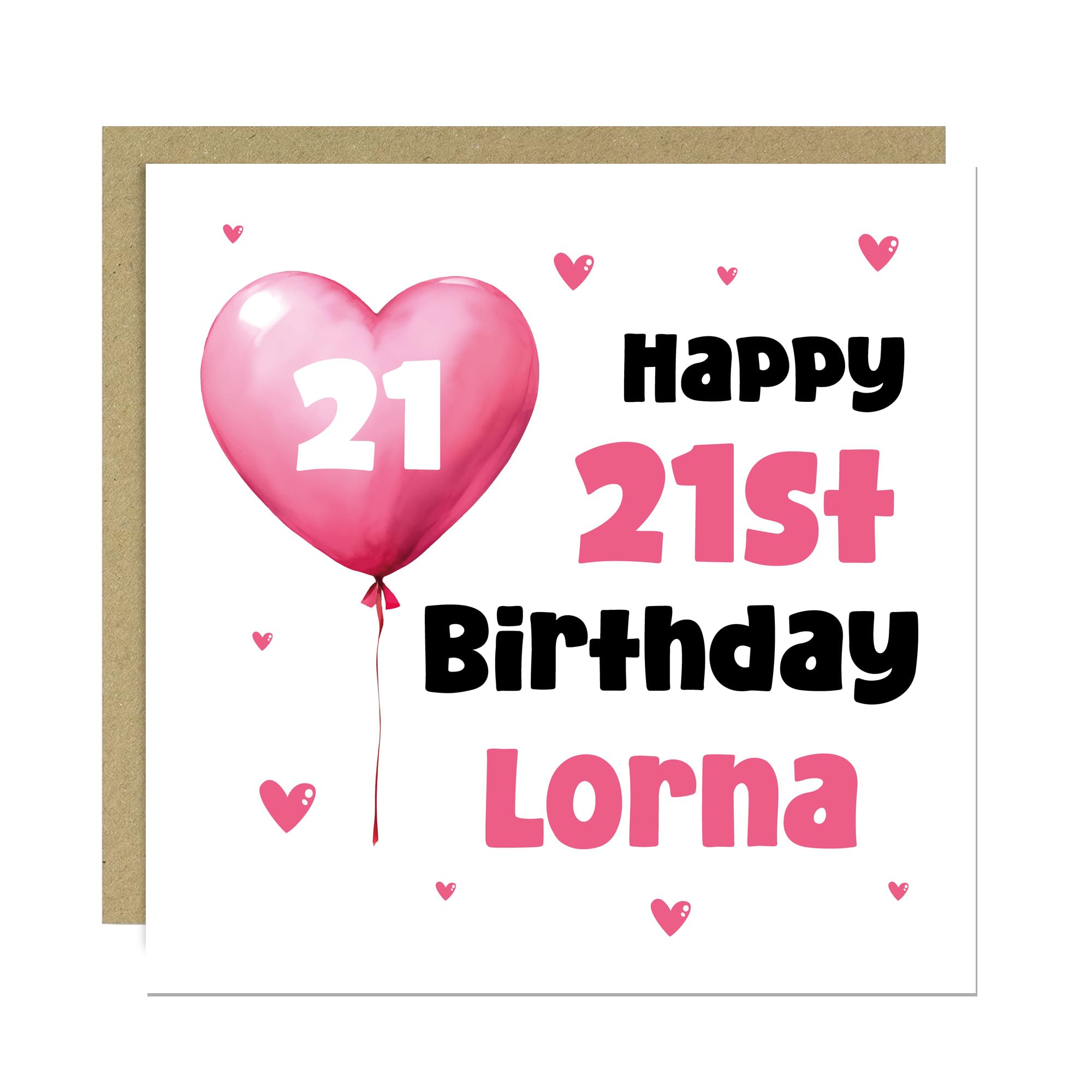 RED OCEAN 21st Birthday Card For Girls Personalised 21st Birthday Card For Daughter Granddaughter Sister Niece Best Friend Novelty Women With Kraft Envelope