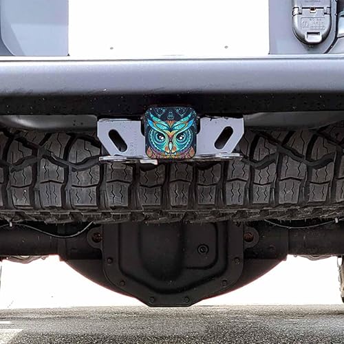 Miniatura 6 de Beabes Cubierta de tubo de enganche de búho de 2 pulgadas, cabeza de búho tribal de pájaro, enchufe de enganche de tubo receptor de goma para