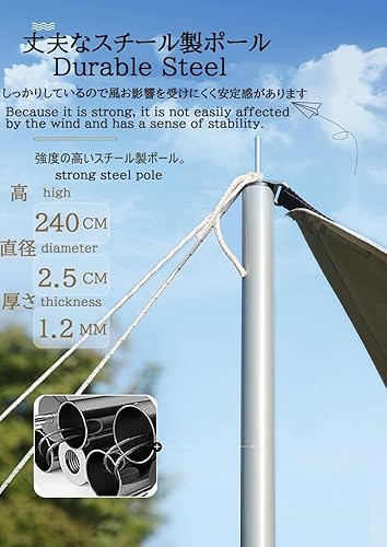 Miniatura 2 de Juego de lona de campamento, 14 x 12 pies, toldo de protección solar y lluvia, impermeable, aislante del calor, diseño hexagonal, fuerza uniforme,