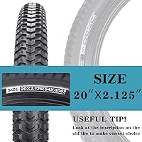 Vista 4 de SIMEIQI Paquete de 2 neumáticos de bicicleta de montaña de 26 x 1.95 pulgadas, 20 x 2.125 pulgadas, 60 TPI para neumáticos de bicicleta de montaña