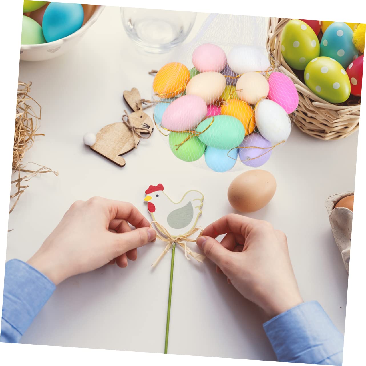 5 Set Uova Artificiali per attività Creative dei Uova Finto Appendibili per Decorazioni Pasquali E Progetti DIY 40 Pezzi*5