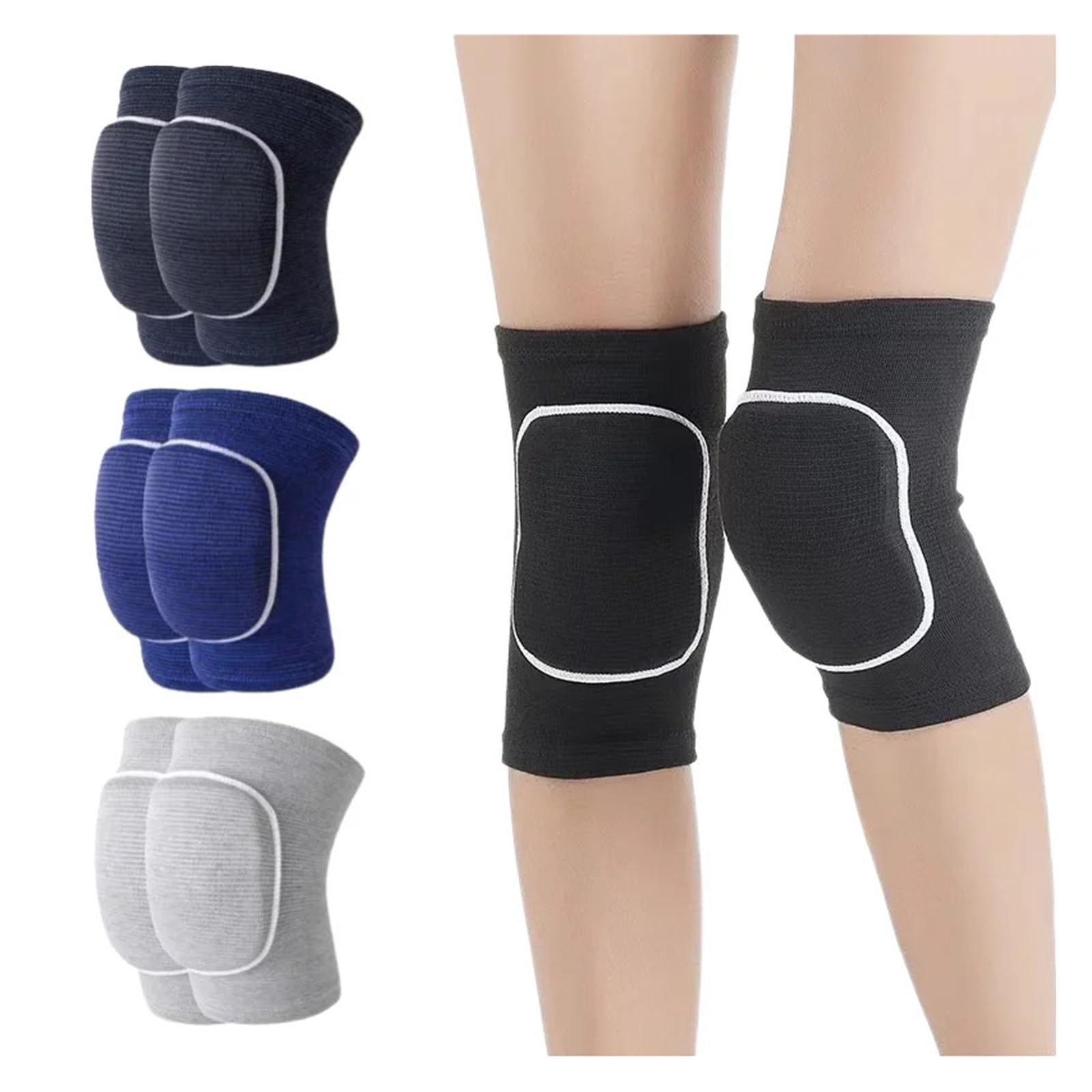 Ginocchiere Sportive Antiscivolo, Supporto e Scaldamuscoli per Uomo e Donna, tutori protettivi per Danza, Yoga, pallavolo, Calcio, Corsa, Ciclismo e Tennis.