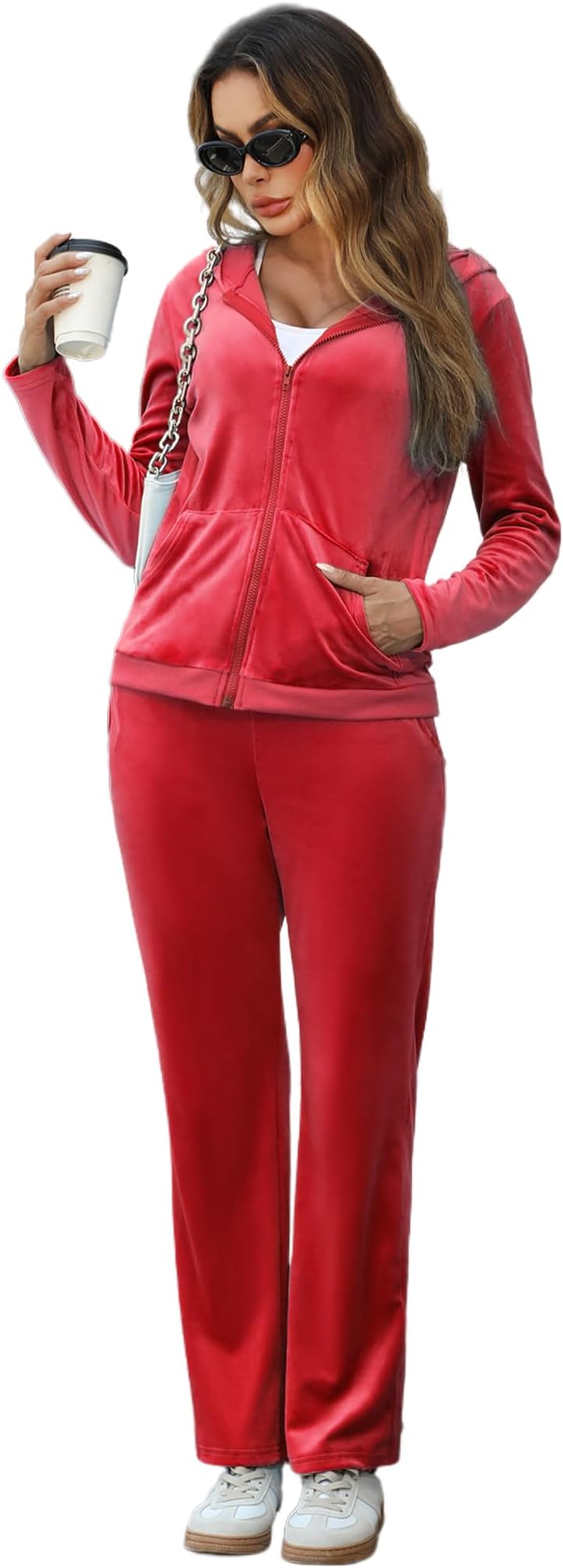 adidas red velour tracksuit