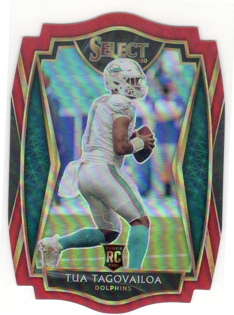 2020 Panini Select Red Prizm Die-Cut #145 Tua Tagovailoa Miami Dolphins Premier Level NFL Football Card NM-MT (Rookie Card)