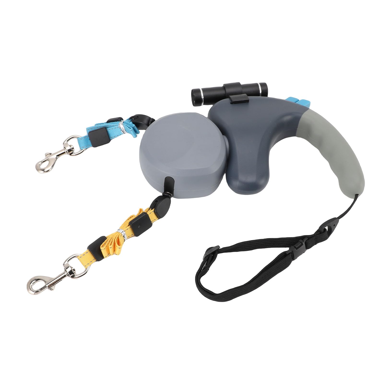 Bewinner Laisse Rétractable pour 2 Chiens, Rotation à 360° avec Lumière LED, Laisse pour Chien à Double Tête de /9,8 Pieds pour Deux Chiens, Contrôle Indépendant, Poignée Ergonomique Absorbant Les