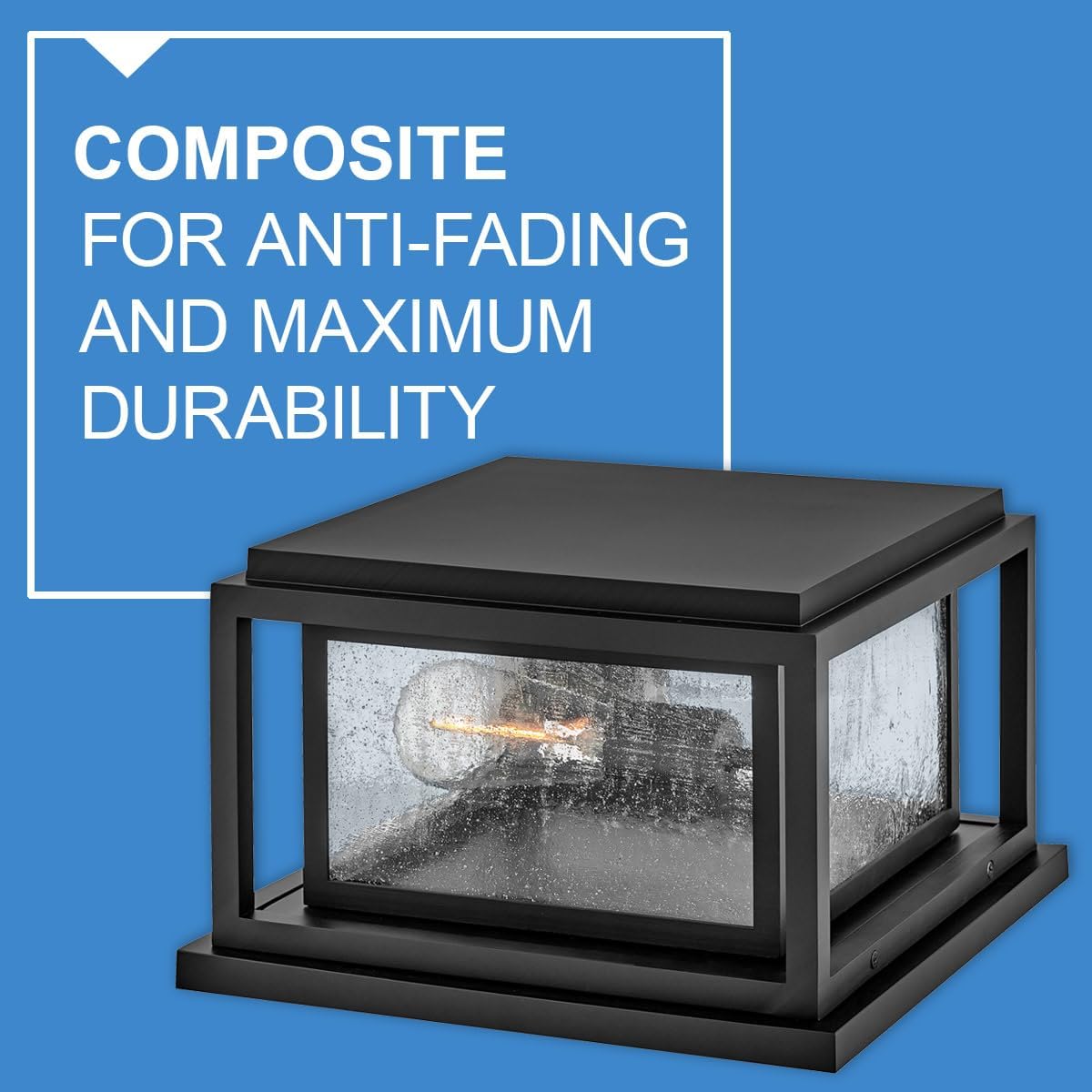 Hinkley Republic Small Pier Mount Lantern, Low Voltage Black