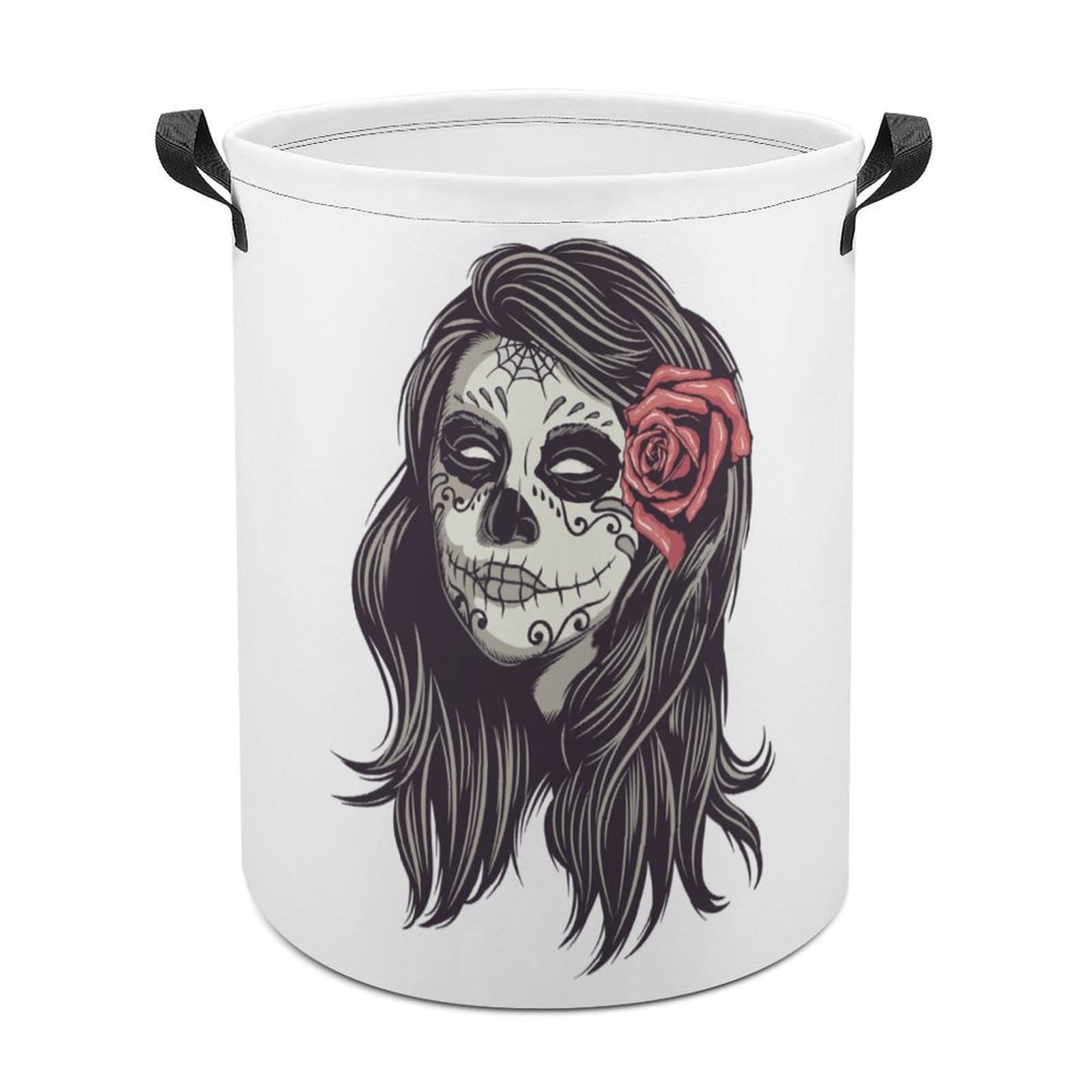 MHYRAC Laundry Hamper, Skull Princess Laundry Basket, Washing Basket with Handle