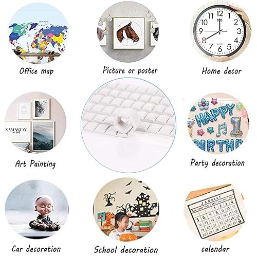 Miniatura 7 de TOROKOM 204 masillas adhesivas, masilla de montaje adhesiva, reutilizable y extraíble, tachuela segura de pared para pósteres, marcos de fotos,