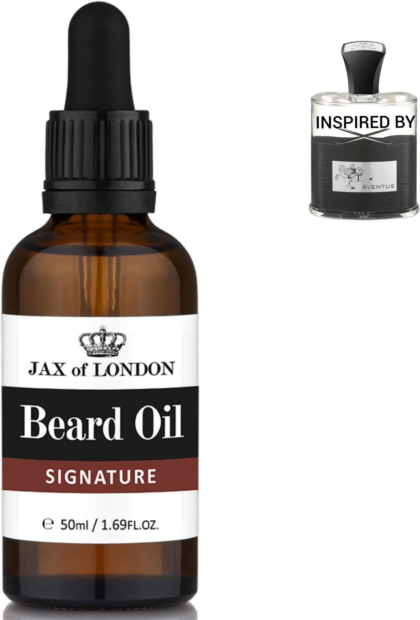 Signature Beard Oil for Men – Aventus Inspired Fragrance – Softens, Conditions, Beard Growth & Hydrates – Non-Greasy Grooming Oil – Beard Care for Men – Made in UK – 50ml