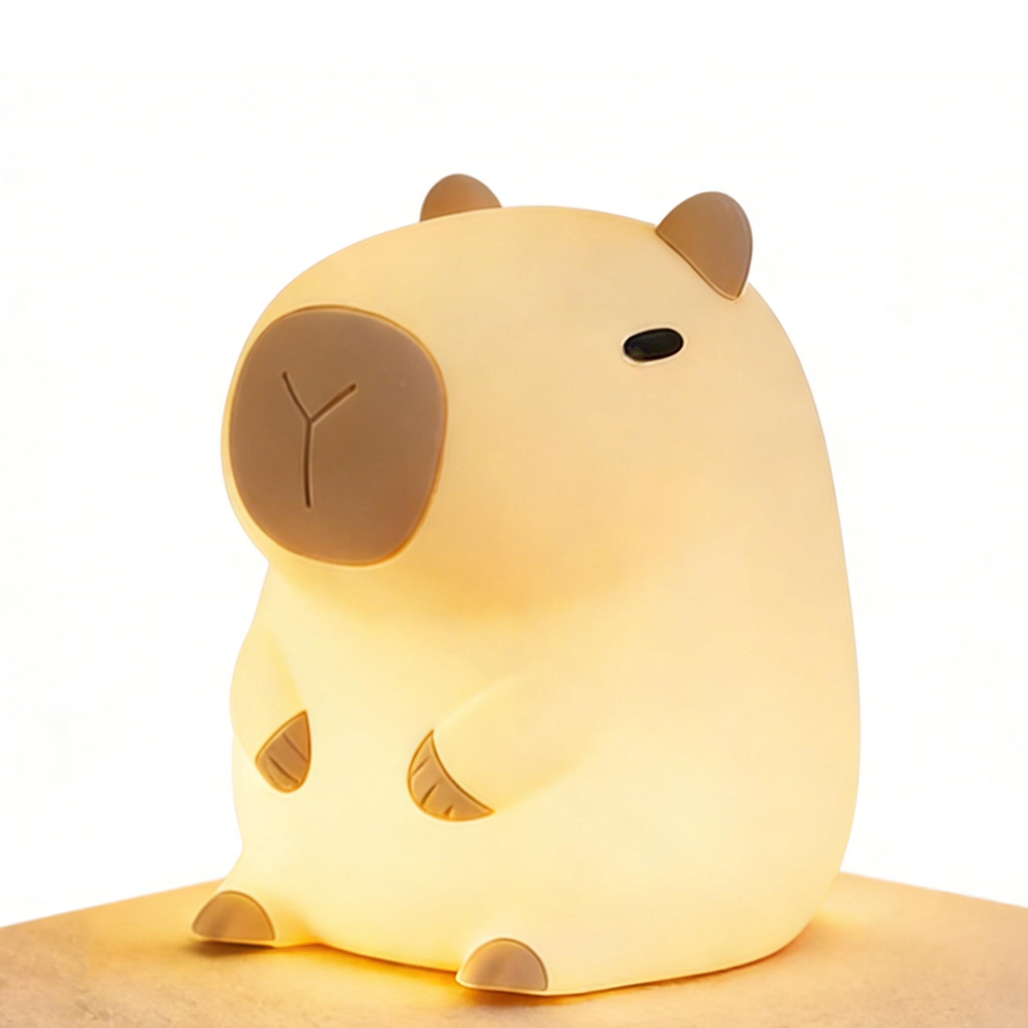 Capybara Night Light for Kids - Safe Squishy Silicone Nursery Light with Timer,Dimmable & Rechargeable Touch Bedside Lamp, Cute Capybara Gift for Boys Girls Toddlers, Baby & Kids Room Decor