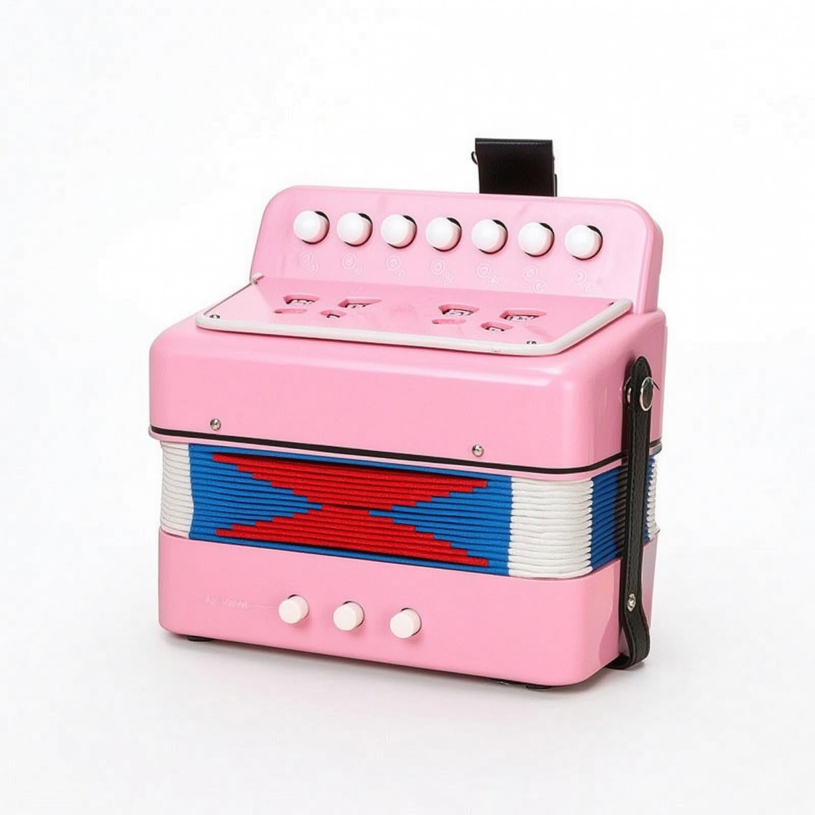 kowaku Accordéon à 7 Touches sans Pile Accordéon Jouet Compact Instrument Musique pour Enfants, École , Rose