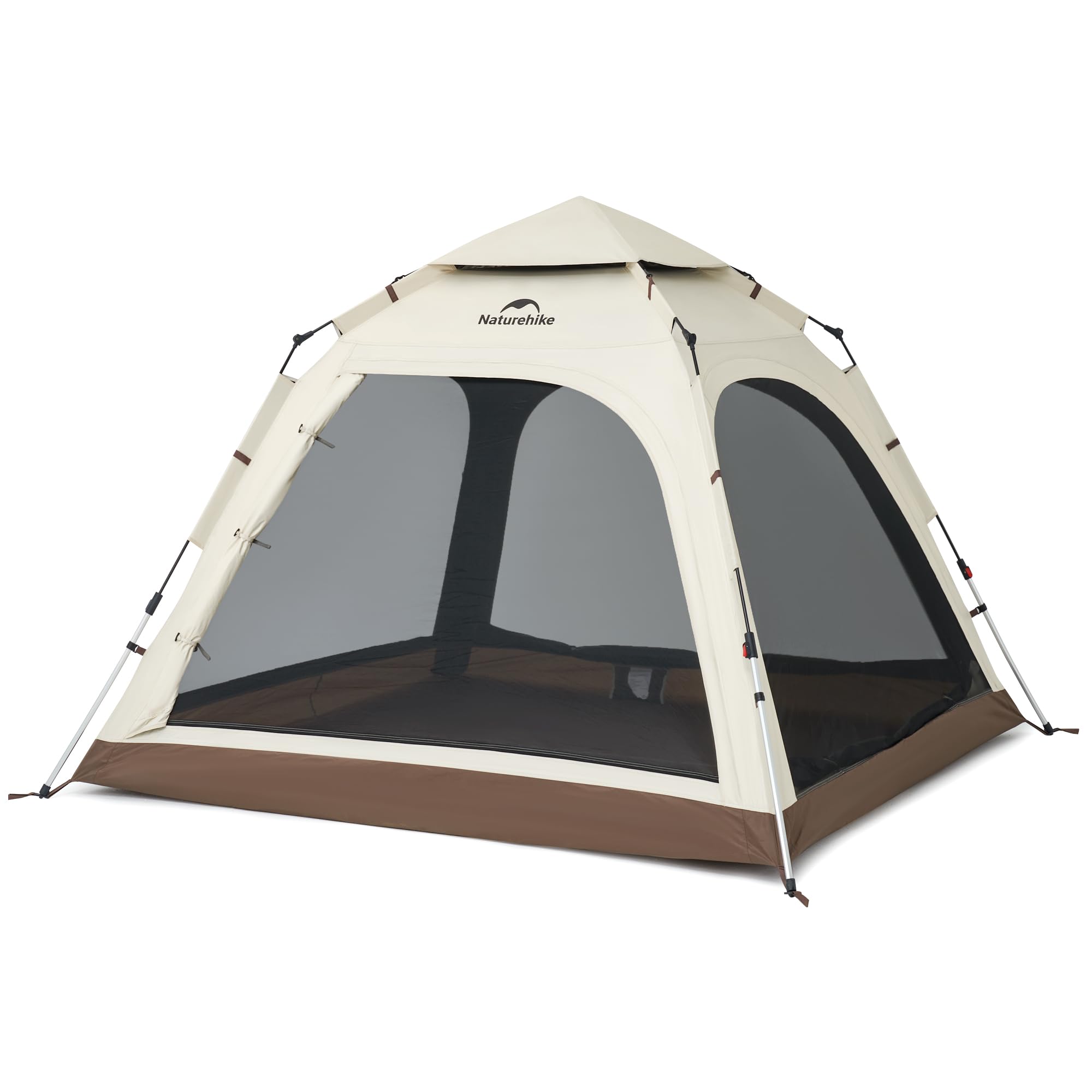 Naturehike Ango Pop Up Tents with Awning 3 Man Person Camping Tent Easy Assembly Automatic Tent Waterproof Windproof Anti-UV for Family Park Camping Hiking Outdoor