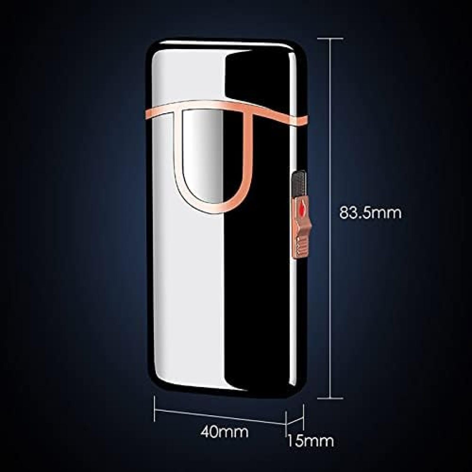 Briquet Électrique, Rechargeable Au Butane, Coupe-Vent, Plasma, Portable, Rechargeable par USB avec Affichage LED, Briquet 2 en 1 pour Feu, Barbecue,Argent,bonny369