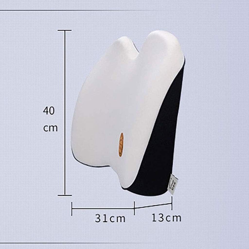 Car Lumbar Pillow Backrest Lumbar Support Belt Support Car Memory Cotton Headrest Lumbar Support(Black)