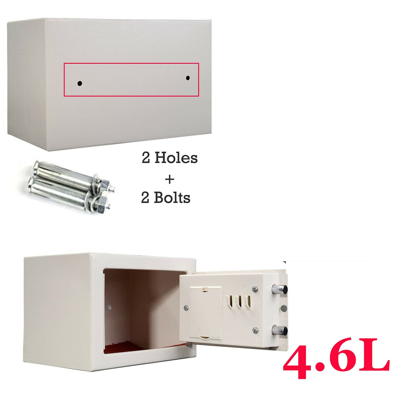 Cassaforte Digitale Elettronica Impermeabile E Ignifuga in Acciaio Massiccio con Tastiera Digitale per La Sicurezza di Casa E Ufficio/Nera/Cassaforte da 16 Litri, BIA,White-8.5L