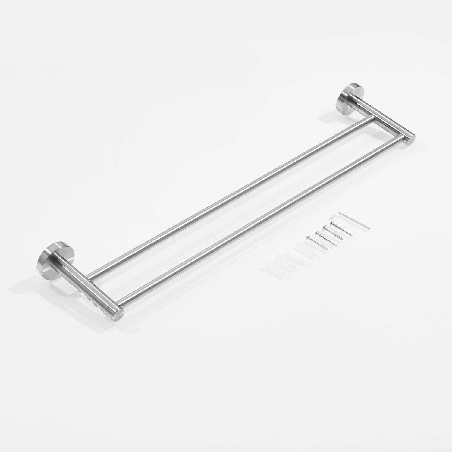 40cm Porte-Serviettes en Acier Inoxydable, Porte-Serviettes de Salle de Bain à Double Bras Support Mural de Fixation en Nickel brossé