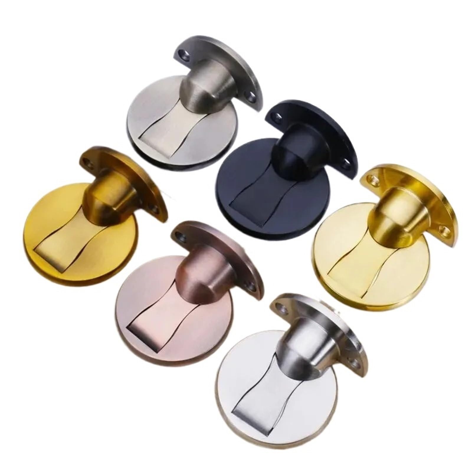 Kdhcvkz Golden-1Pc 1Pcs Invisible Magnetic Door Stopper Stainless Steel Punch-Free Windproof Mechanical Self-Locking Door Stopper