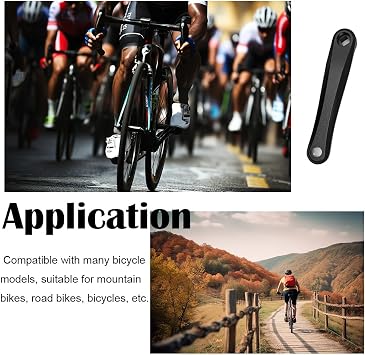 Bike Crank, 170mm Black Aluminium Left Diamond/Rhombic Bike Crank Arm | Universal Crank, Bike Pedal Arm, Replacement Accessory for City Bike Folding Bike MTB Ebike Road Bike Exercise Bike