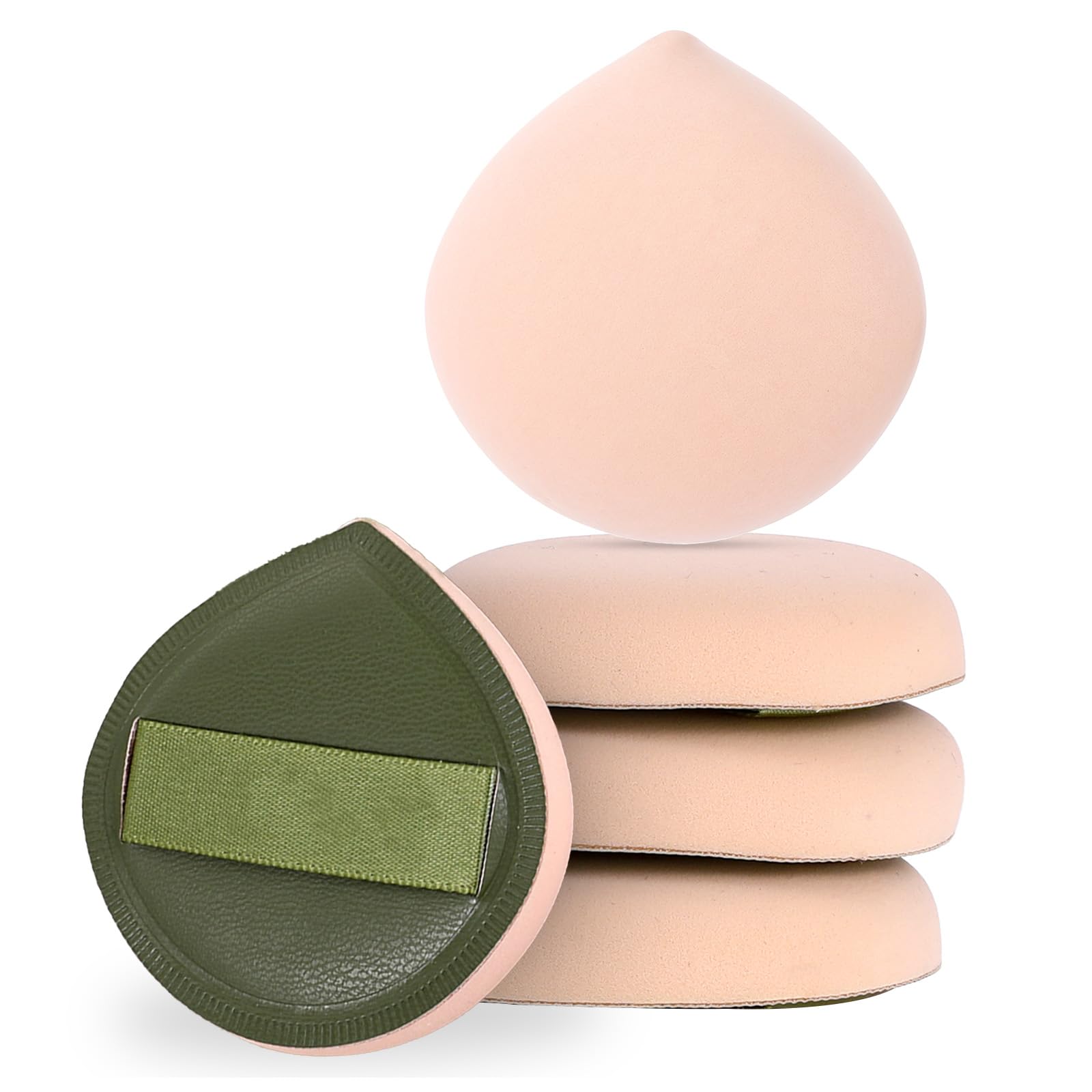 ZEYIYER 5 PCS Foundation Sponge, Powder Puff, Korean Makeup Sponge, Cushion Puff for Foundation and Powder, Fluffy Teardrop Latex Foundation Applicator for Liquid Cream Powder
