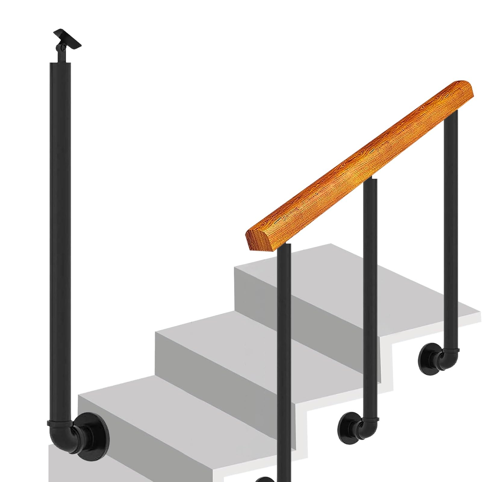 Rampe d'escalier d'extérieur réglable avec prise en main durable