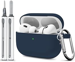 for AirPods Pro 2 Case with Cleaner Kit, Compatible with Airpods Pro 2nd/1st Generation Case (USB-C Cable) with Keychain for Women and Men,Midnight Blue