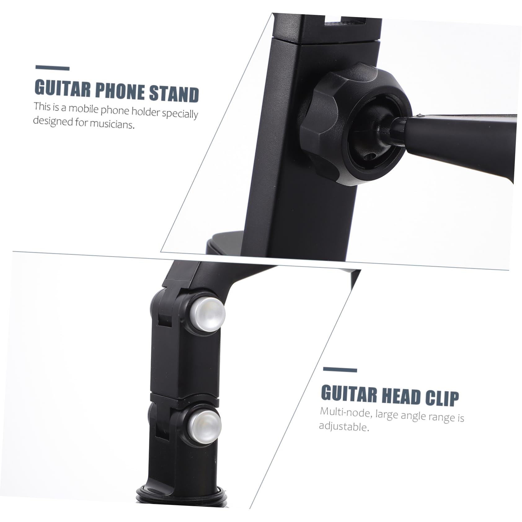 LIOOBO 1Set Adjustable Mobile Phone Holder for Musicians Rotation Clip for Guitar Headstock and Flat Surfaces Practical Design for Easy Installation present for Music Lovers
