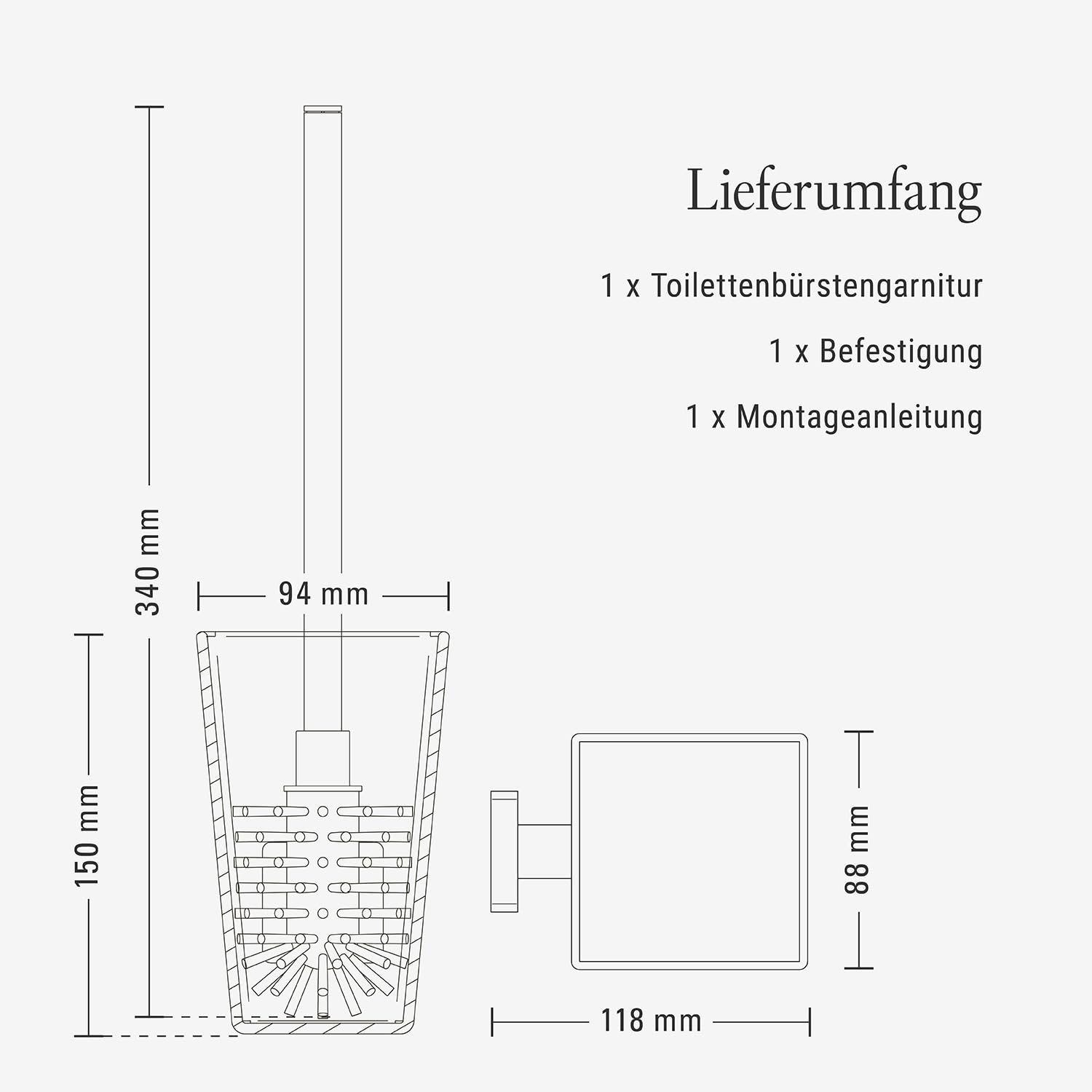 Villeroy & Boch Elements Striking Toilettenbürstengarnitur, eckig – Gold
