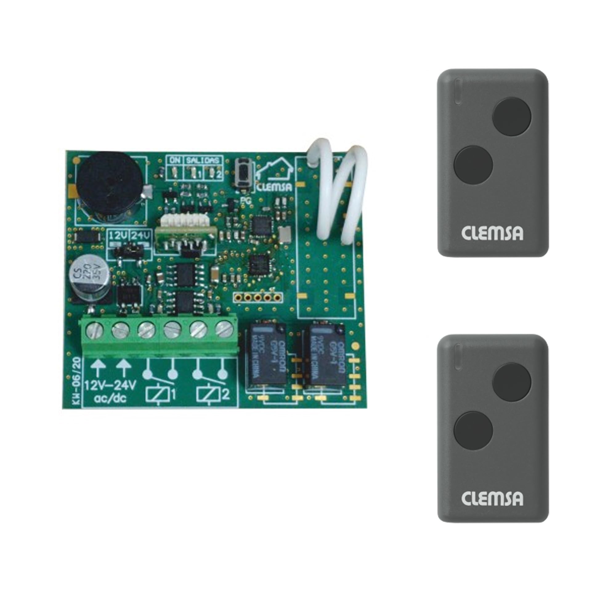 Kit Receptor Universal Puerta Garaje Clemsa RNE248U Mutancode con 2 mandos Alta Seguridad Clemsa Mutancode