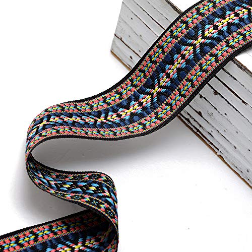 2-Yards 2" Jacquard Braid Ribbon Trim, Tr-11222 (Multi 3) #TOP3