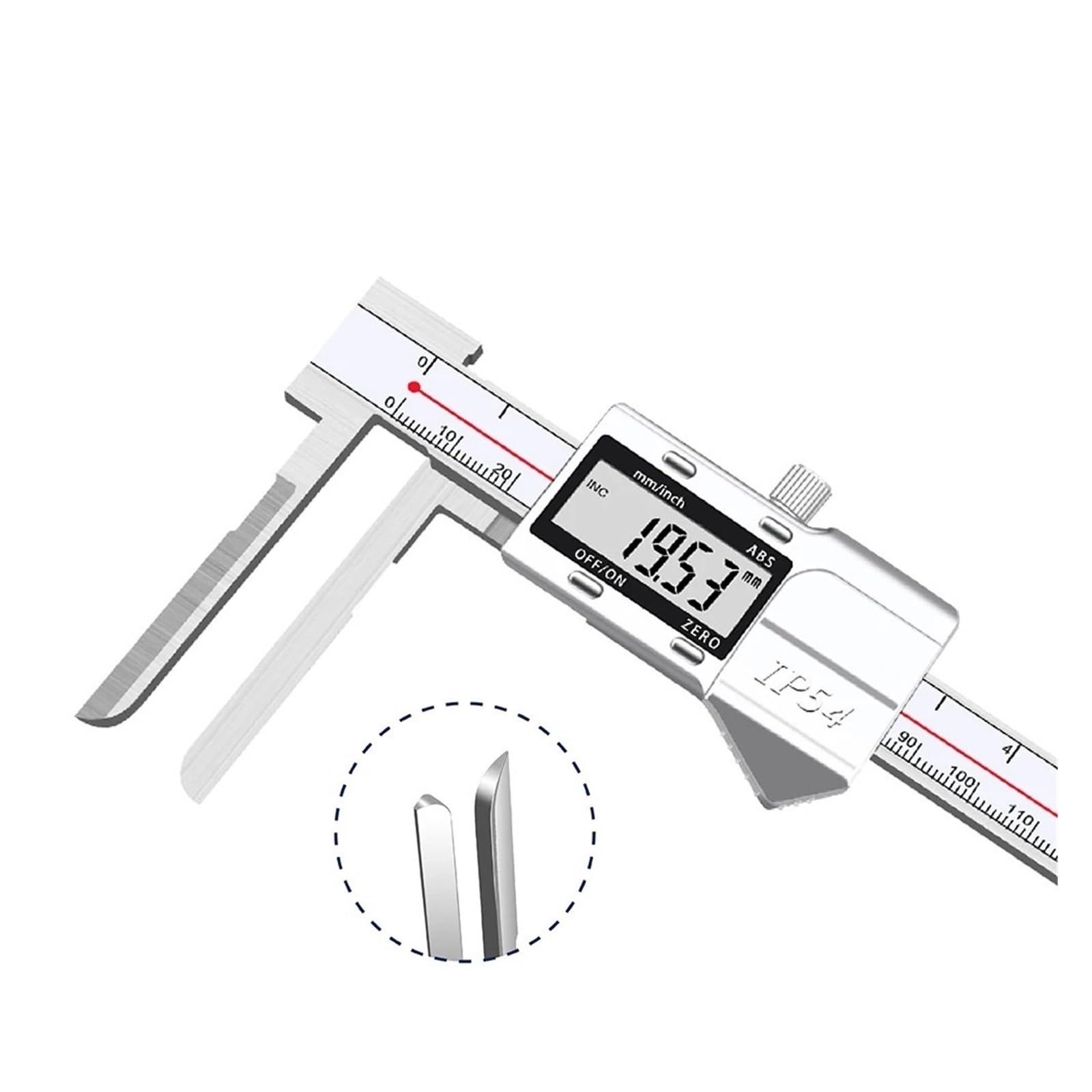 Lange Backe Innendurchmesser Digitalanzeige Messschieber 150mm 200mm 300mm 4CR13 Nicht Standard Messschieber Industrie(22-300 120mm)