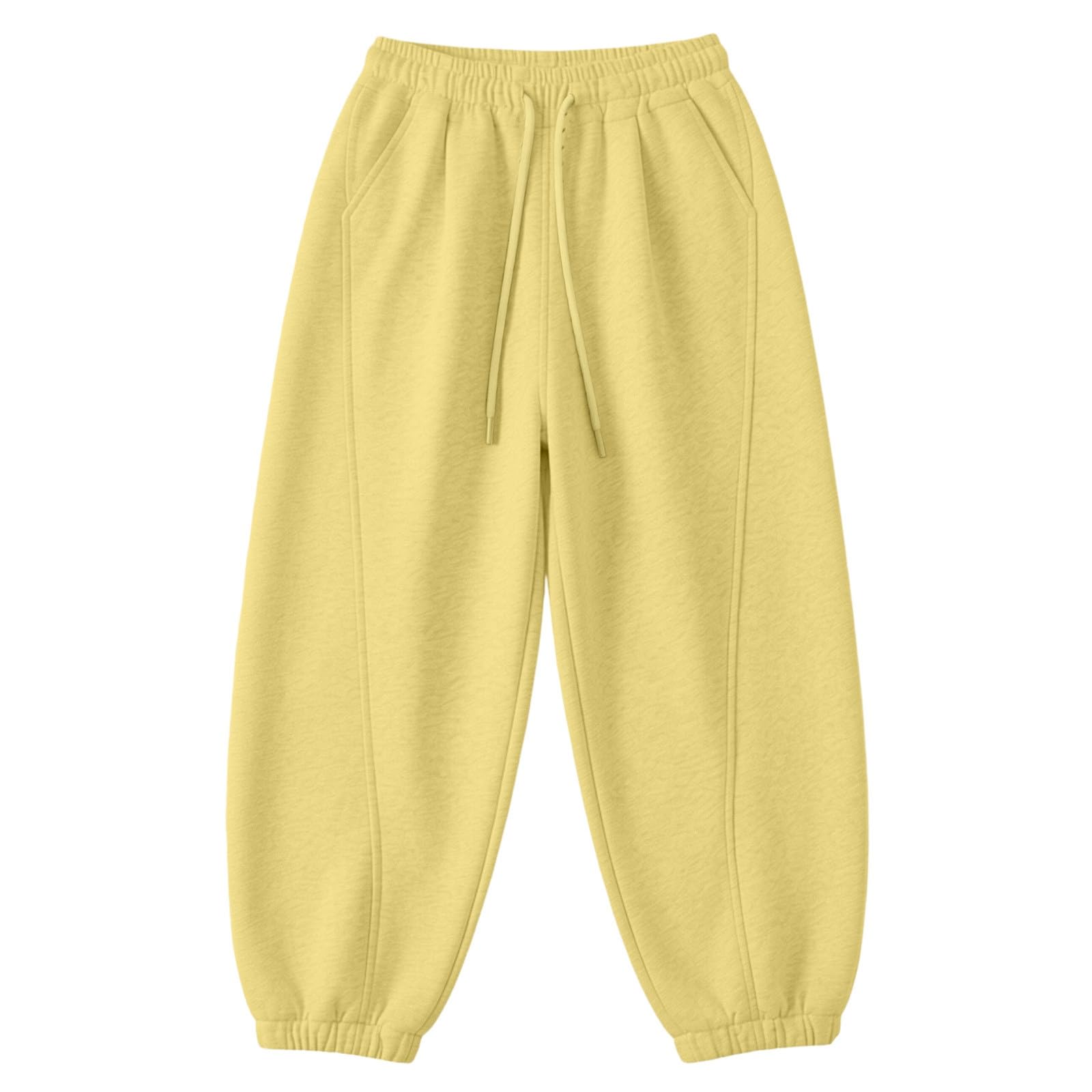 Pantalon de survêtement ample fille jambe large en polaire douce
