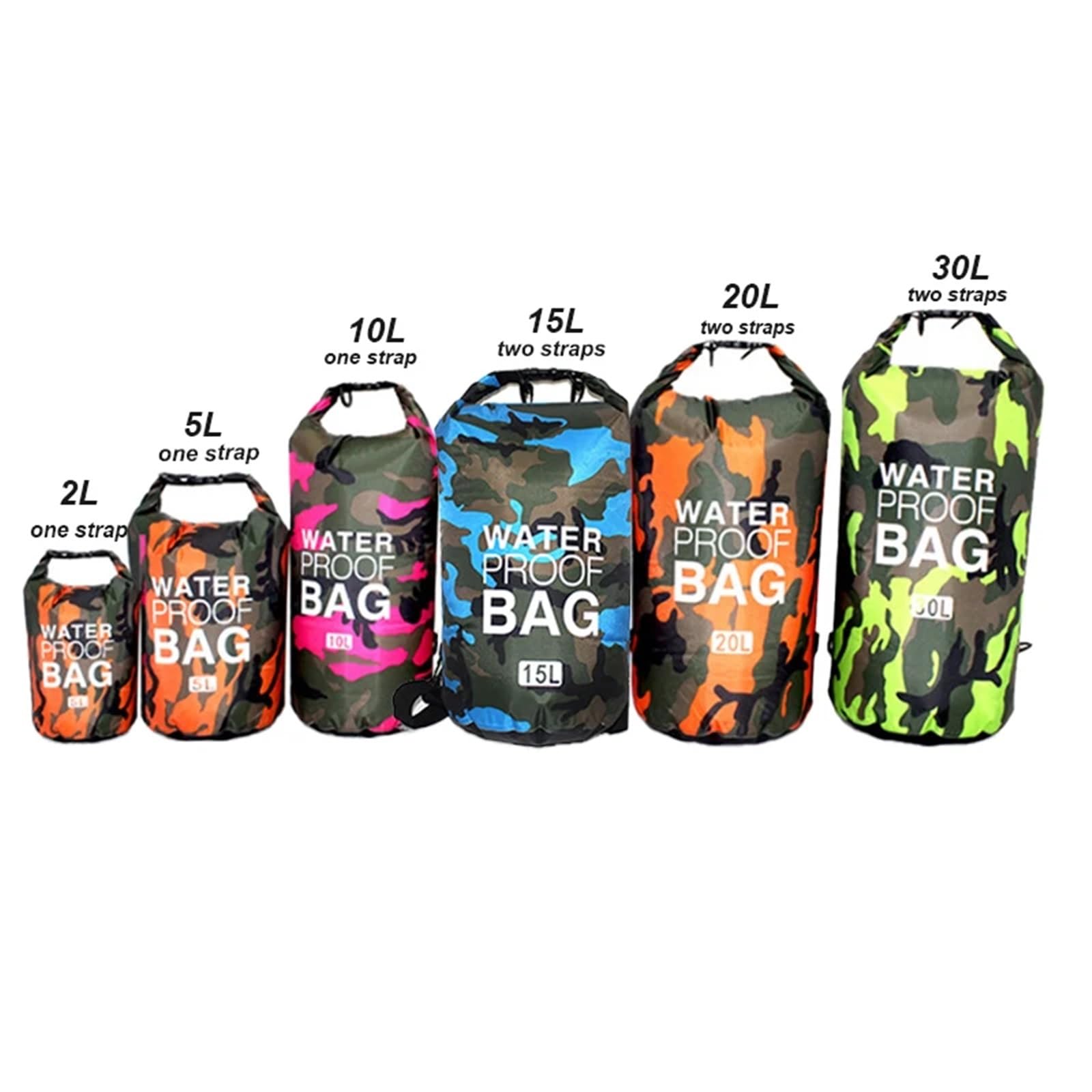 Borsa Nuoto Borsa impermeabile asciutta per esterni Borsa asciutta Sacco impermeabile galleggiante Borse per attrezzi asciutti per nautica Pesca Rafting Nuoto(Clear)