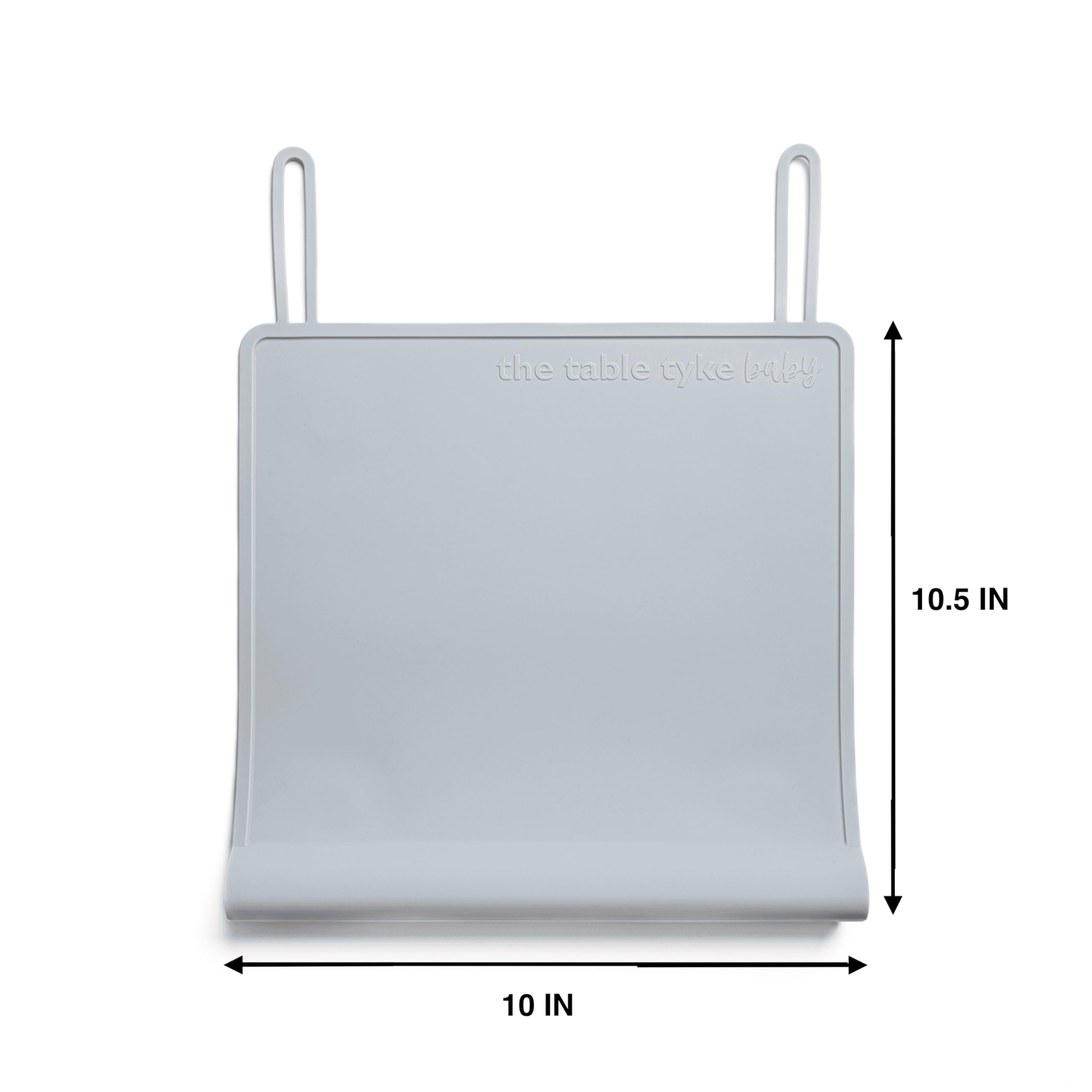The Table Tyke Mantel individual de silicona con ventosa, protector de borde de dentición, tapón de derrames, apto para lavavajillas, listo para viajes, se adapta a sillas altas, tapete de actividad