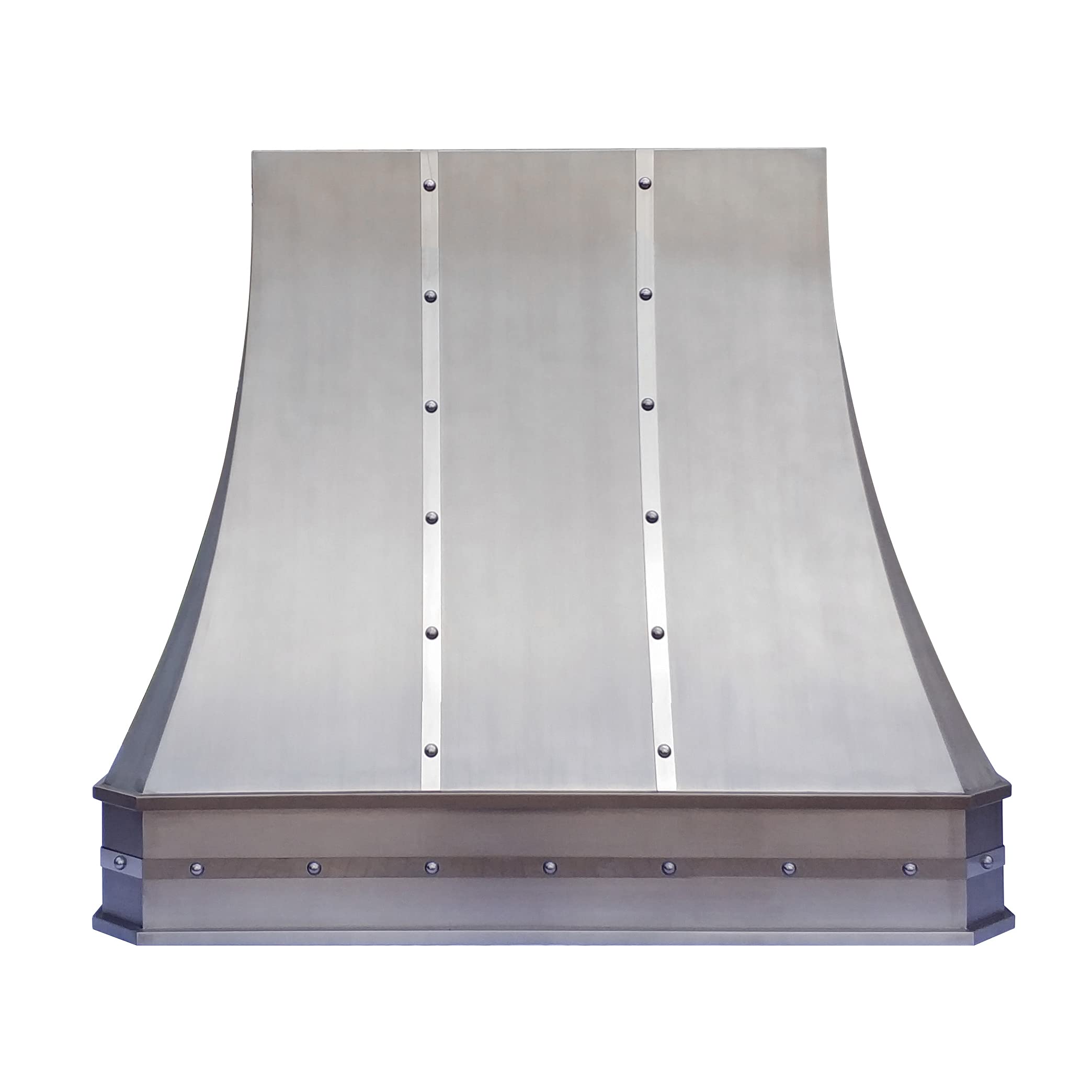 Stainless Steel Range Hood Wall Mount 48'' W,30'' H, CT Copper Tailor Custom Handmade Metal Kitchen Vent Hood, With 4-Speed Exhaust Fan & LED Light,SH3-2STR-M